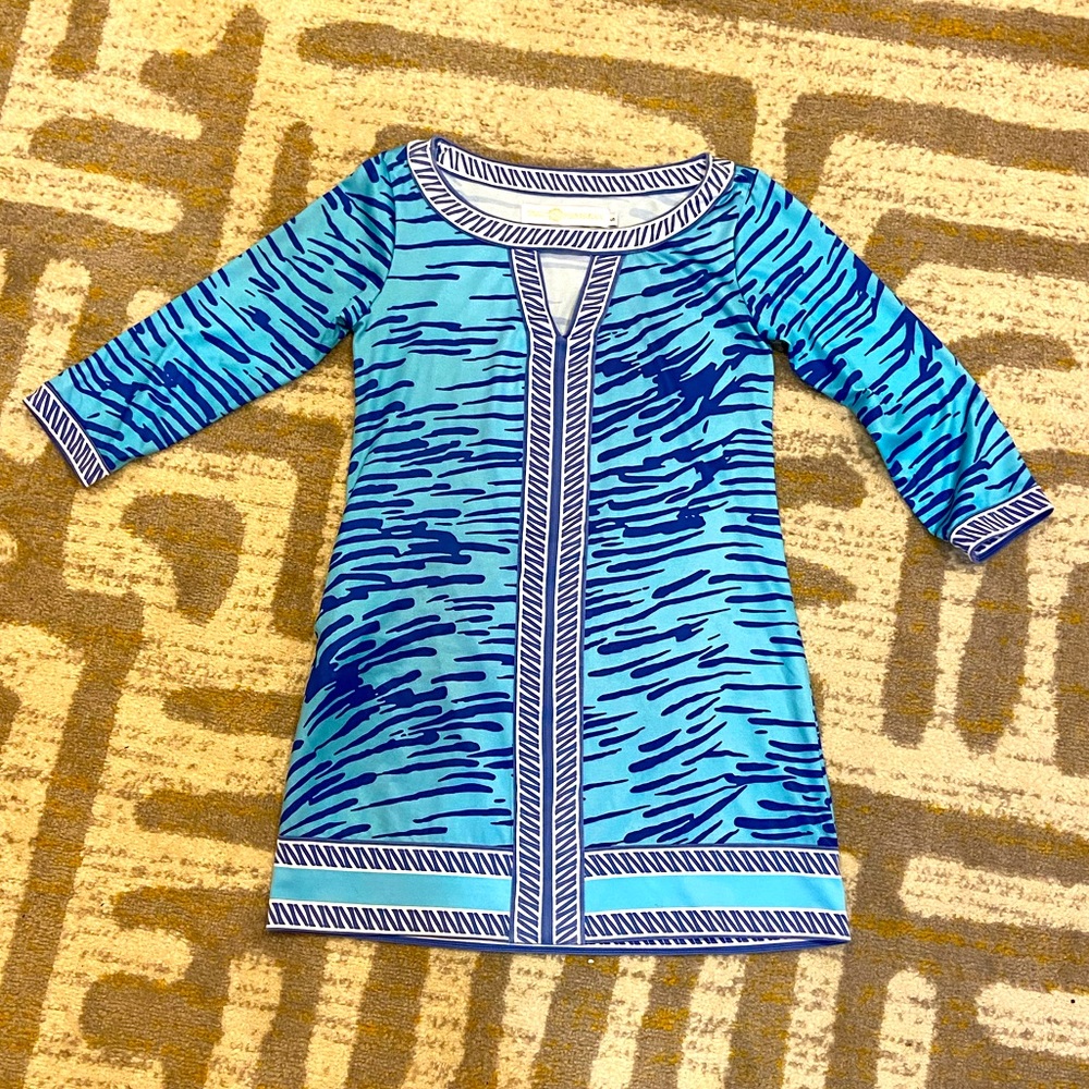 Tracy Negoshian teal blue beach cover up